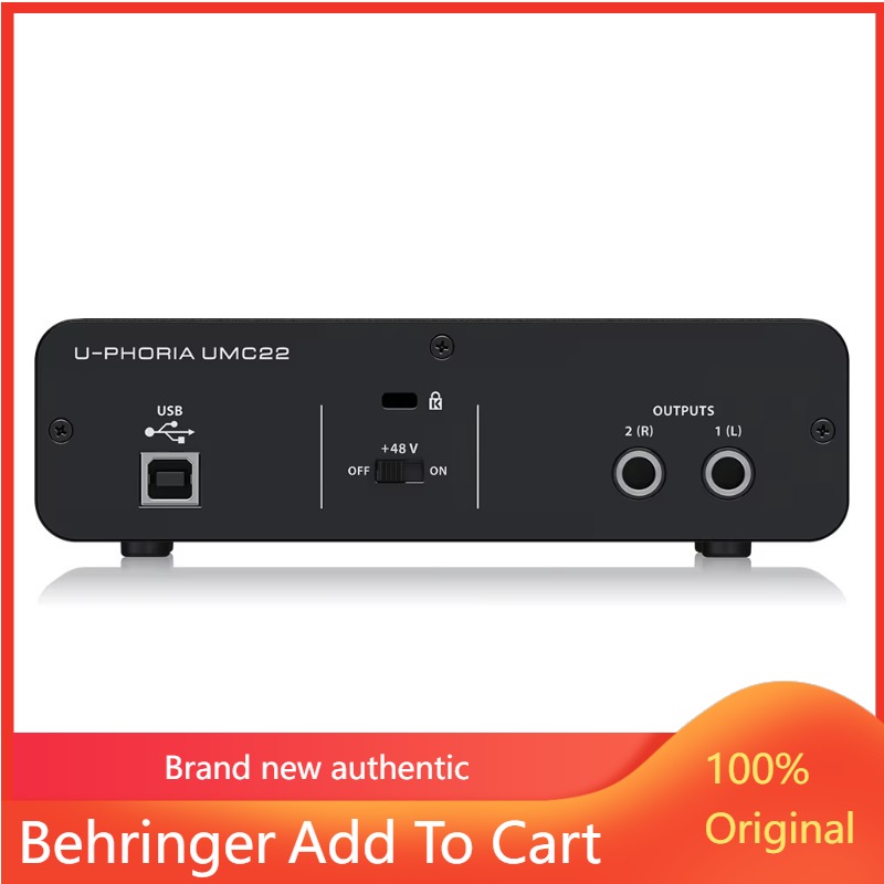 Audio Interface Usb - Behringer UMC22 Sound Card 2-Channel USB