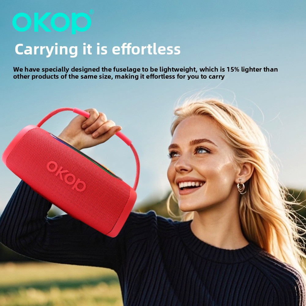 Audio Music To Video Ai - OKOP Bluetooth Speaker,Portable RGB Light,Wireless Outdoor