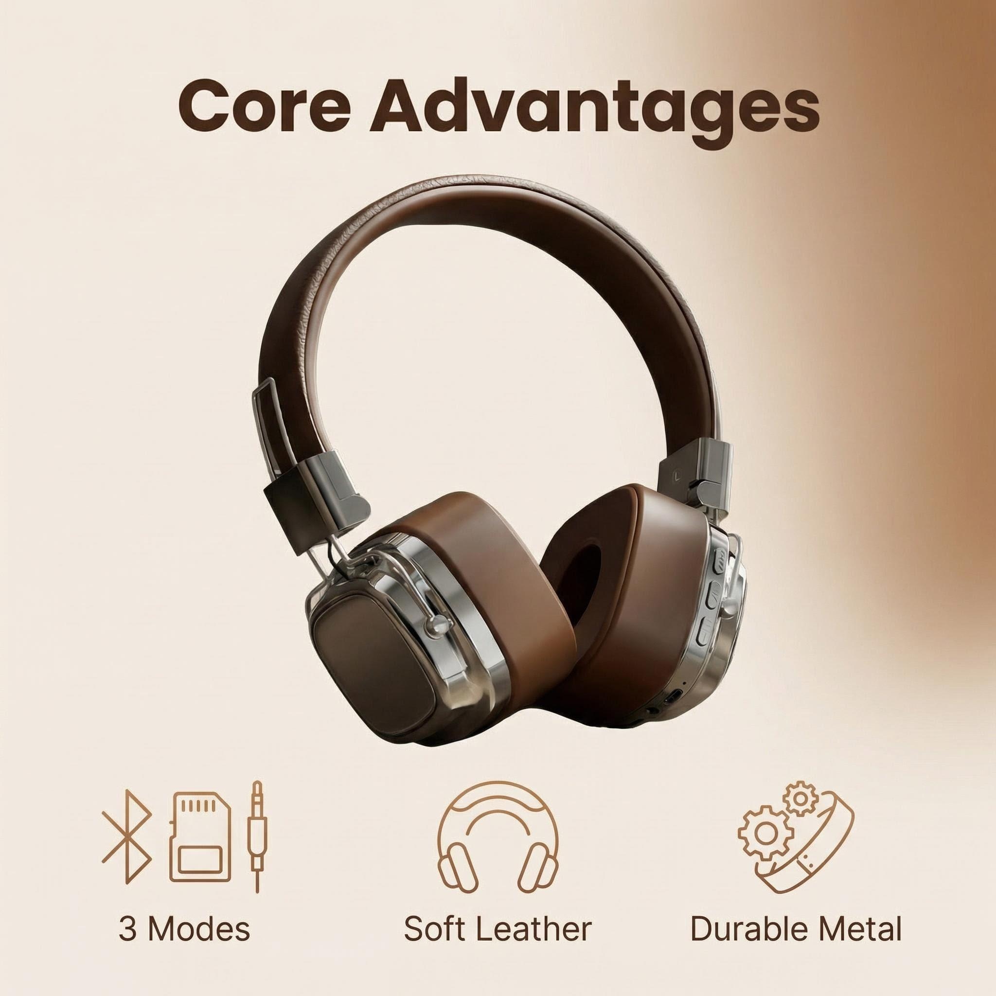 Retro Leather Over-ear Headpho - Audio Music Apple ulasan dan harga
