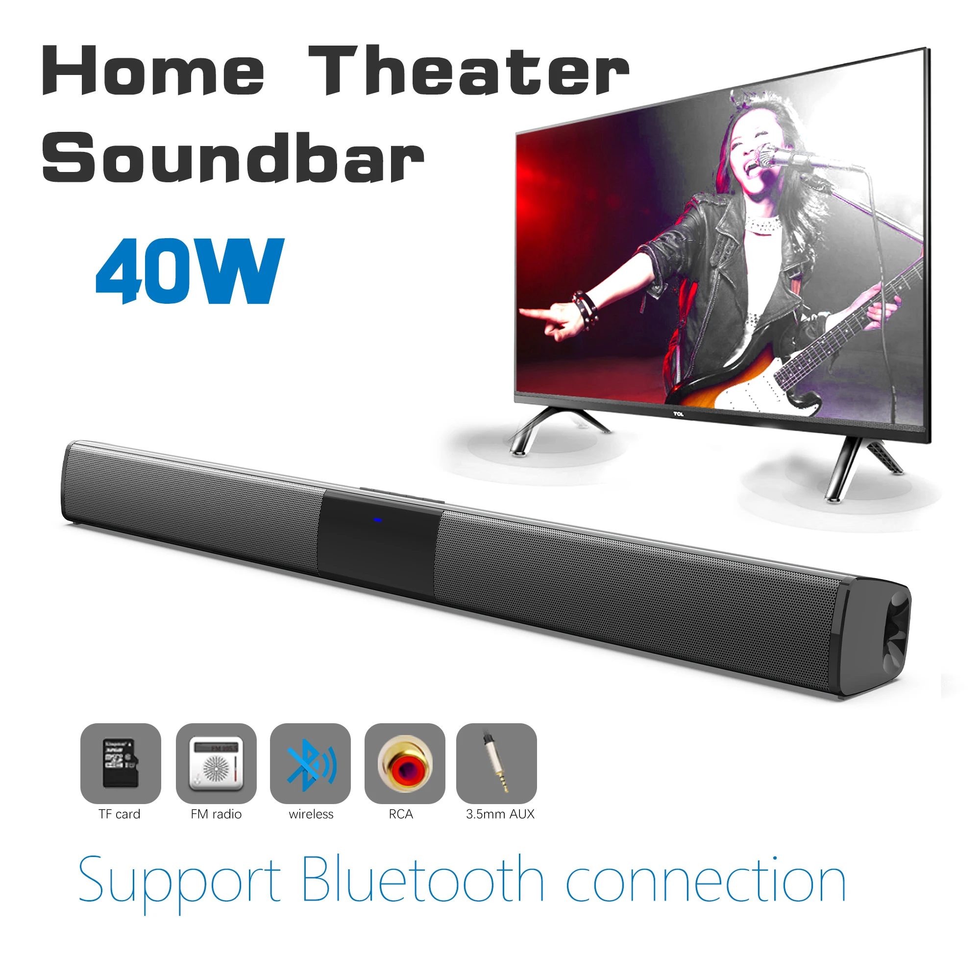 40W High Power Soundbar for TV - Audio Music Apple ulasan dan harga